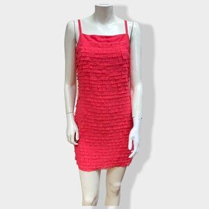 ECRU Dark Pink Sleeveless Fringe Dress